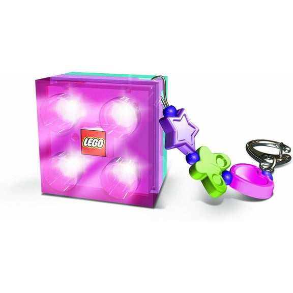 Packable Play Keychain, Lego Brick LED Keychain, Pink, 1 Count