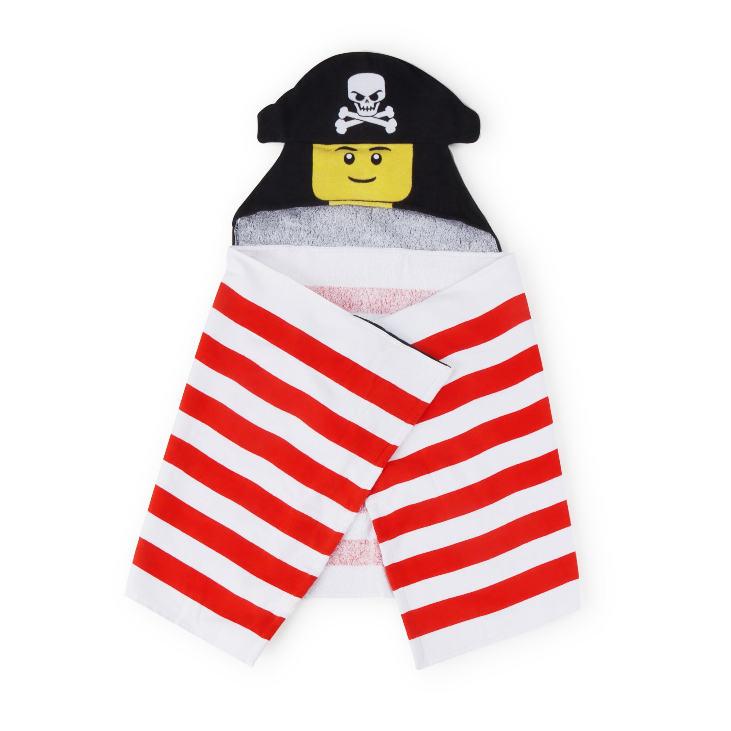 LEGO® Pirate Kids Hooded Towel, Cotton, White and Red, LEGO®, 22