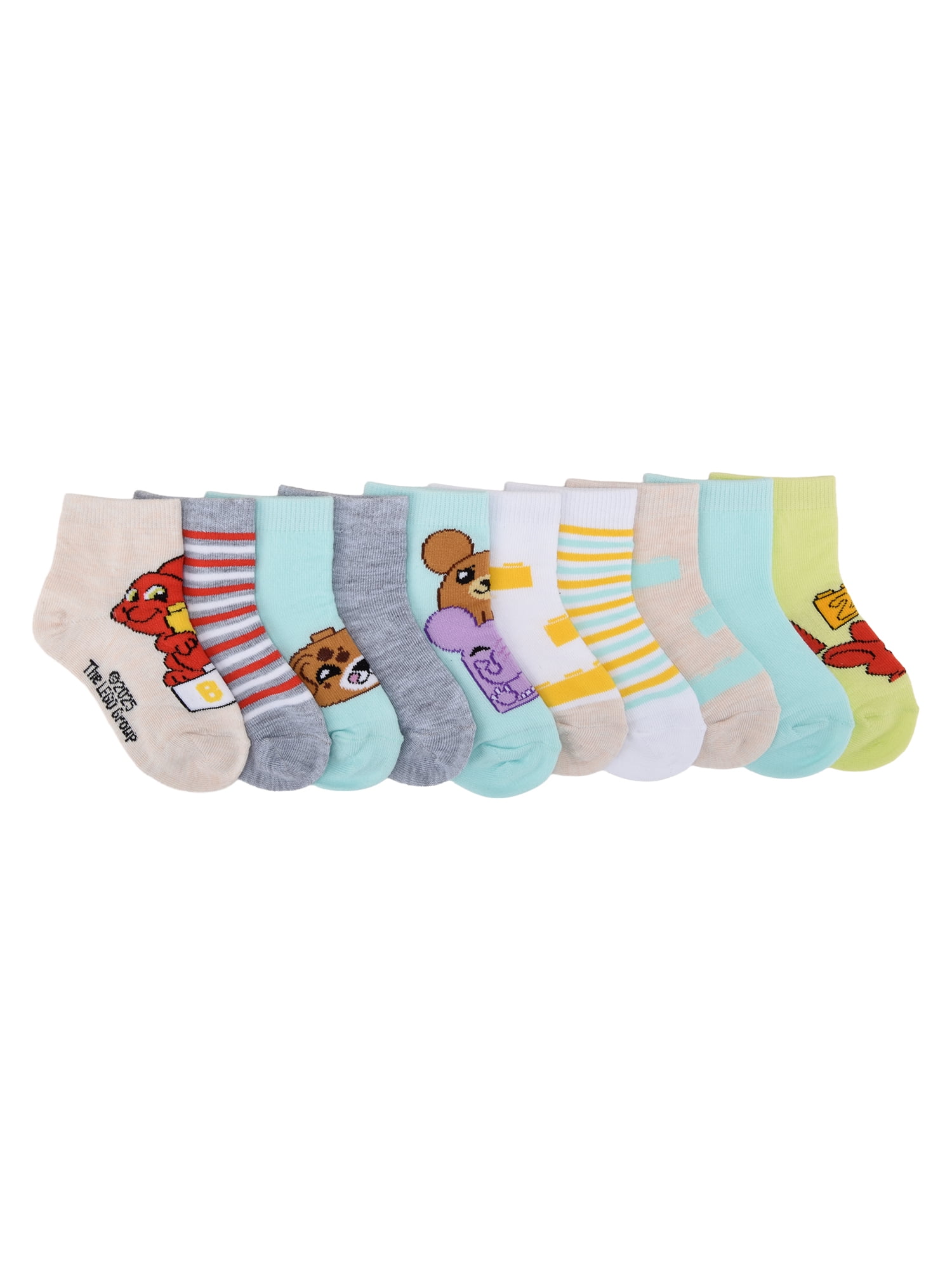 Lego Infant Toddler 10-Pack Ankle Socks, Sizes 12M-5T