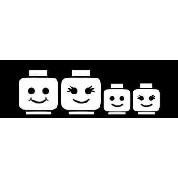Lego Inspired Family Decal Sticker | White Vinyl Decal | 5.5-Inches Wide