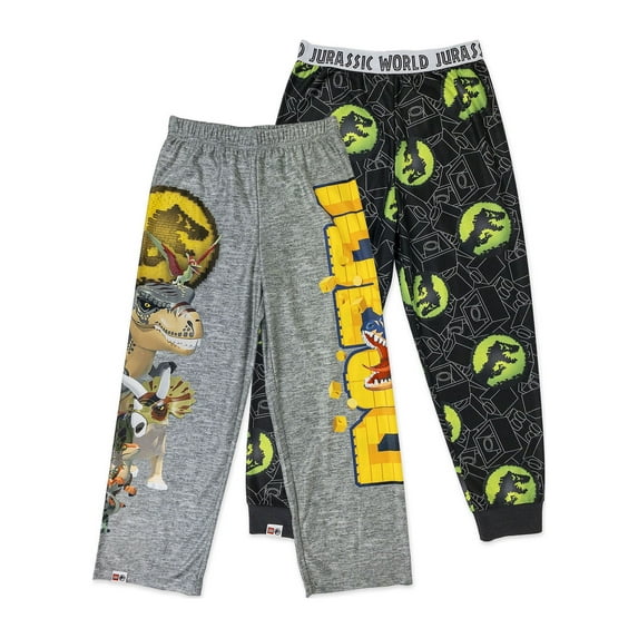 Lego Jurassic Boys Classic 2 Pack Lounge Pant Pajama, Sizes 4-12