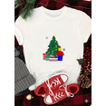 thumbnail image 1 of Lego Man Around The Christmas Tree Holiday Fun Winter Scene Unisex T-Shirt up to size 5XL, 1 of 2