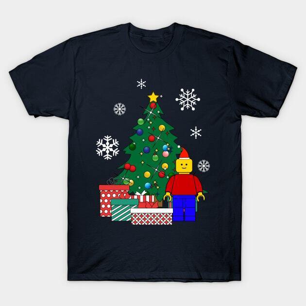 Lego Man Around The Christmas Tree Made in Australia TShirt S5XL