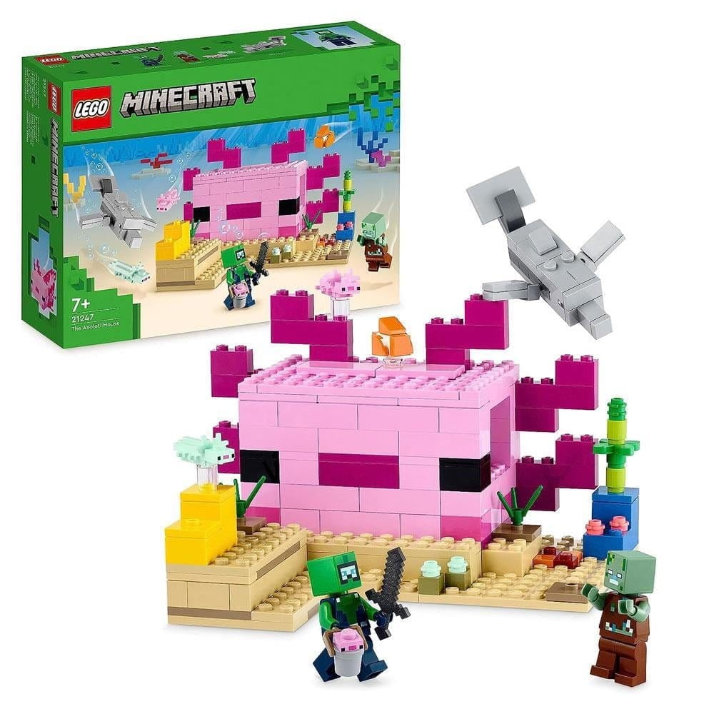 椛 Lego Minecraft Axolotl House 21247 - Walmart.com