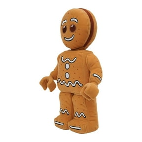 Lego Minifigure Gingerbread Man 12" Plush Character - Soft Holiday Collectible Toy, Brown Christmas Minifig Plush, Kids & Adult Gift