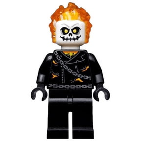 Lego Minifigure New Ghost Rider, Johnathon 'Johnny' Blaze - White Head, Chain Belt