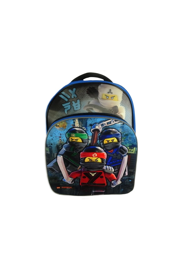 Lego Ninjago 16" 3D Quilted Backpack Black & Blue