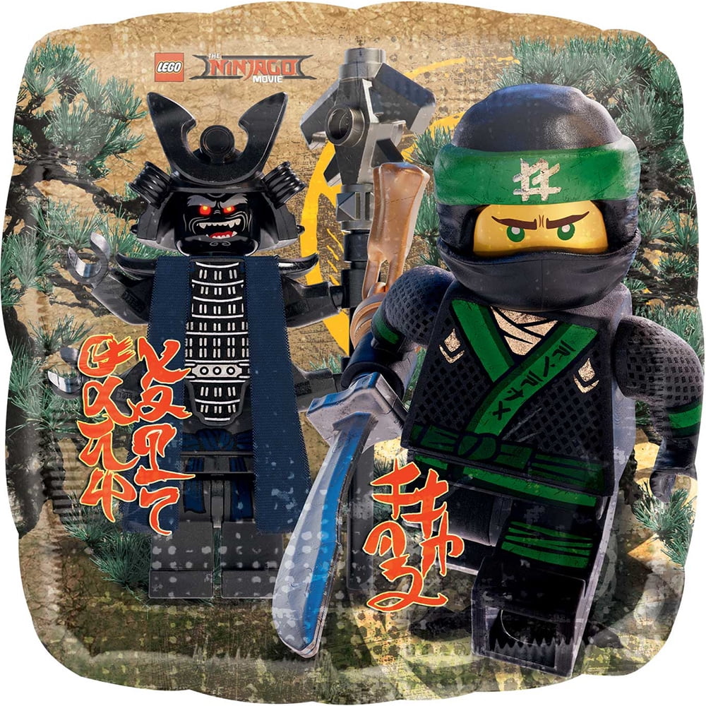 Anagram 18 Inch Square Foil Lego Ninjago Balloon, 17", Multicolor
