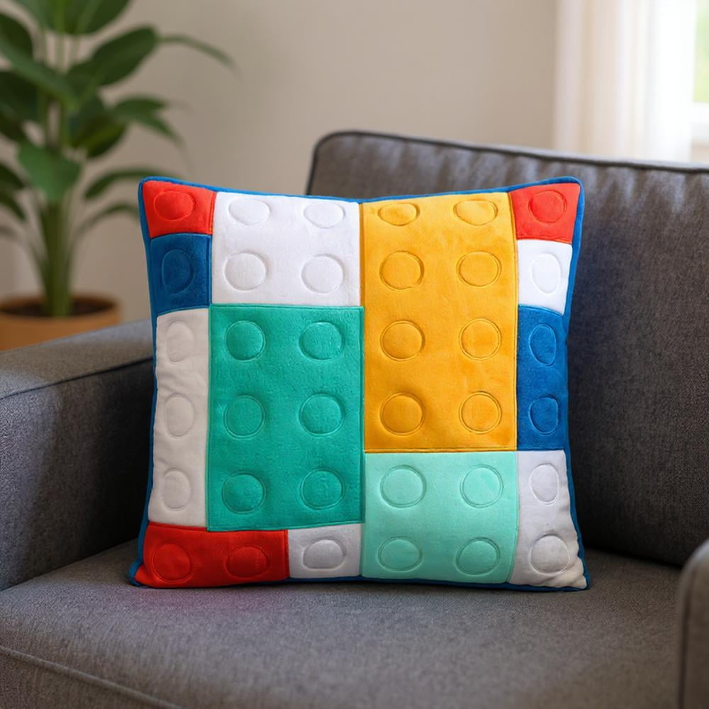 LEGO Rainbow of Bricks, Kids Decorative Pillow, 16" x 16"