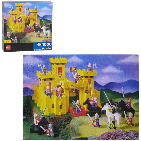 LEGO Retro Castle Puzzle, 1000 Pieces, 26.75 x 19.75-inch Puzzle with LEGO 1978 Castle Scene, 1978 Retro LEGO image, Collectible Puzzle, Ages 8+