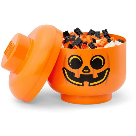 LEGO Small Stackable Storage Head, Pumpkin