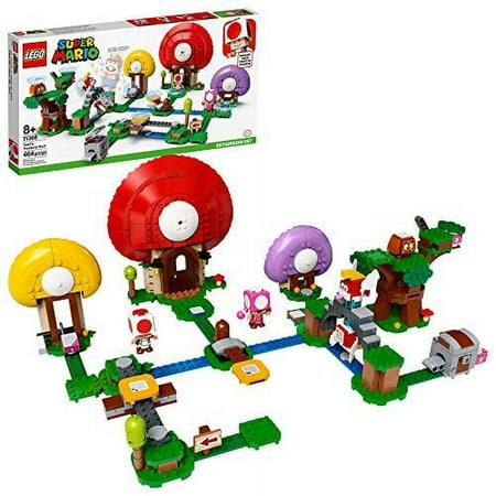Lego Super Mario Toad's Treasure Hunt Expansion Interlocking Block Building Sets, 464 Pieces
