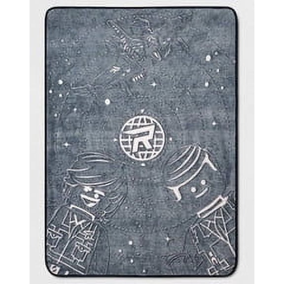Lego The Movie Soft Plush Throw Blanket, 46" X 60" Gray Glow in Dark