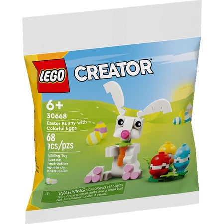 Lego easter bunny with colorful eggs