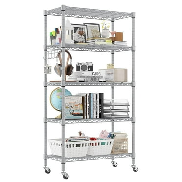 Legooin 30"W Storage Rack Movable Home Organizer Commercial Shelving Unit, Silver