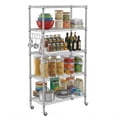 thumbnail image 1 of Legooin 5-Tier Heavy Duty Storage Rack Height Adjustable Wire Shelving Unit Metal Stand for Garage Kitchen 30"W x 14"D x 62"H, Silver, 1 of 6