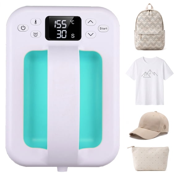 Legooin Portable Heat Press Machine Easy T-shirt Heat Press for Home DIY Business Project 4.8"x 7", Green