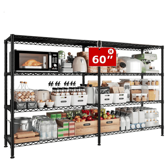 Legooin 4-Tier Heavy-Duty Garage Metal Shelving Unit Adjustable Corner ...