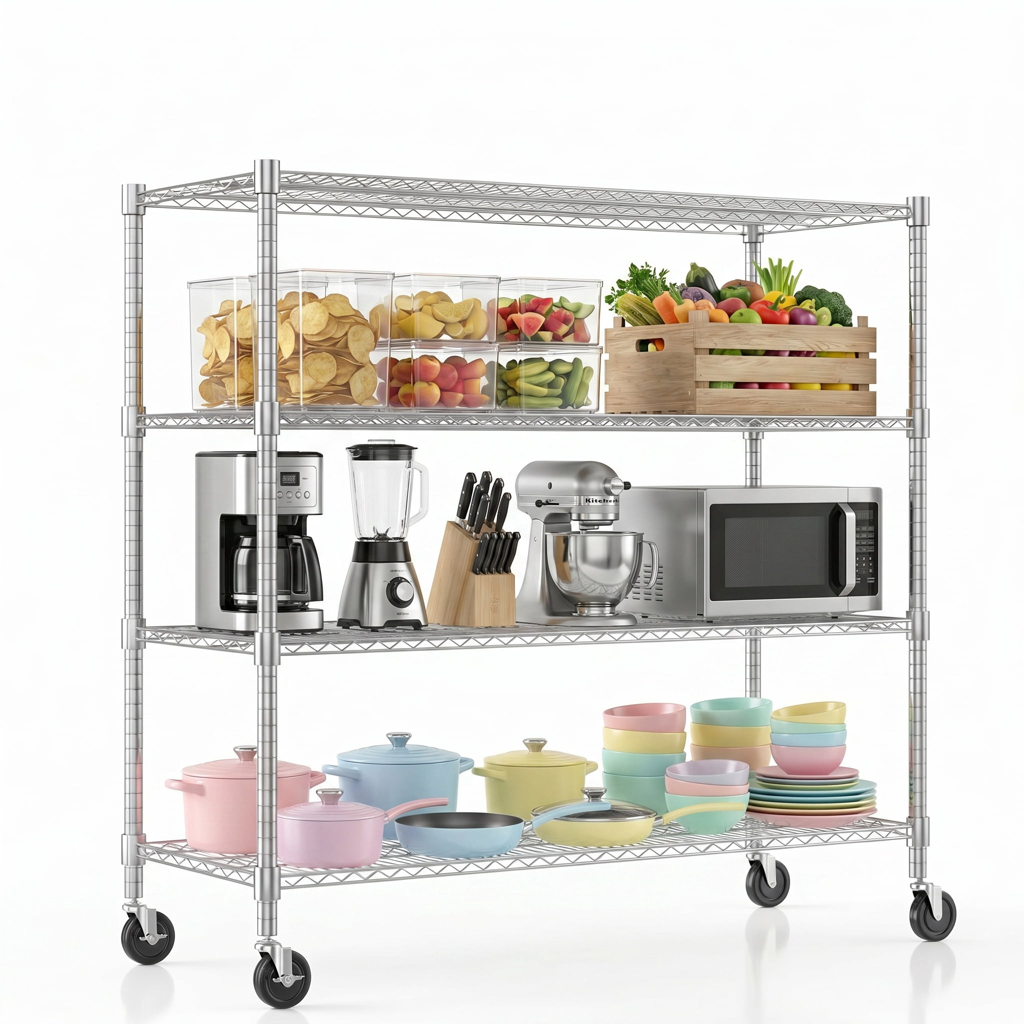 Custom Landscaping Rack Legooin 18x48x72 in Heavy Duty Garage Wire Shelf Metal Storage Rack ...