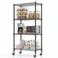 thumbnail image 1 of Legooin 30"x14"x72" Kitchen Storage Rack Wire Shelving Unit on Wheels Height Adjustable Metal Shelf for Pantry Office, Black, 1 of 8