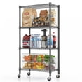 thumbnail image 1 of Legooin 30"x14"x72" Kitchen Storage Rack Wire Shelving Unit on Wheels Height Adjustable Metal Shelf for Pantry Office, Black, 1 of 8