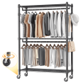 thumbnail image 1 of Legooin 450lbs Heavy-Duty Garment Rack, Adjustable Clothes Rack for Cloakroom Laundry Room, Black, 1 of 11