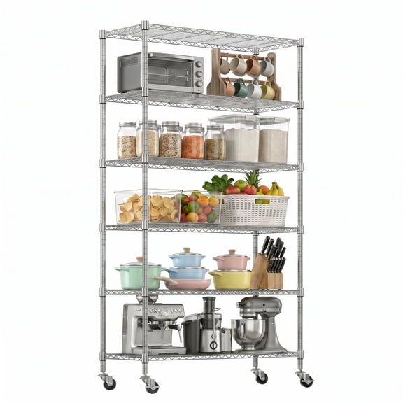 Glownary 4-Shelf Glass Rack Cart, Silver Heavy Duty Aluminum, 22x24x31 ...