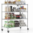 thumbnail image 1 of Legooin Metal Garage Storage Rack with Wheels Height Adjustable Storage Wire Shelf for Residential and Industrial Use, 24"D x 48"W x 72"H, Silver, 1 of 7
