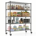 thumbnail image 1 of Legooin 18x48x82 inch Heavy Duty Wire Shelving Unit Industrial Residential Stainless Steel Shelf Storage Rack for Garage Pantry, Black, 1 of 8