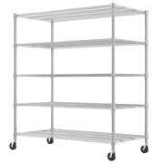 Legooin 5-Tier Metal Shelving Unit Storage Rack for Garage Pantry 3000 lbs, Silver
