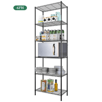 Legooin 6-Tier Metal Rack Organizer Kitchen Bathroom Storage, Black