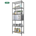 thumbnail image 1 of Legooin 6-Tier Metal Rack Organizer Kitchen Bathroom Storage, Black, 1 of 9