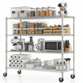thumbnail image 1 of Legooin 60"W x 18"D x 72"H Garage Shelving Unit with Wheels Heavy Duty Storage Rack Height Adjustable Organizer for Warehouse Pantry Silver, 1 of 8