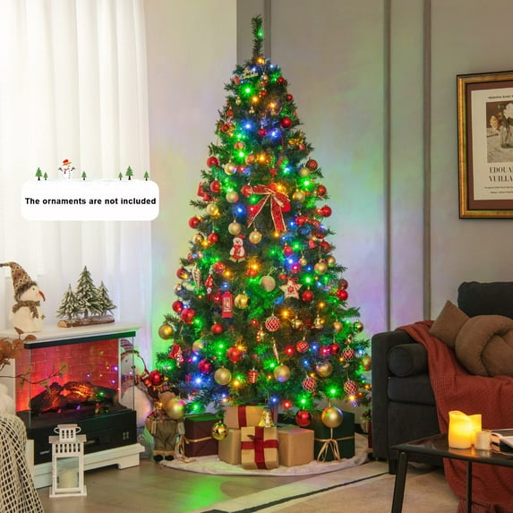 Legooin 6FT Pre lit 300 Multicolored LED Lights, Artificial Christmas Tree, Easy Assembly, 800 PVC Tips, Premium Hinged Green Spruce