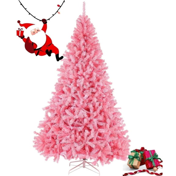 Legooin 6ft Unlit Artificial Christmas Tree Spruce Xmas Tree with 800 Tips, for Holiday Christmas Halloween Decor, Pink