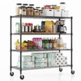 thumbnail image 1 of Legooin 18x48x72 inch Heavy Duty Metal Shelf Garage Shelving Unit Industrial Storage Shelf on Wheels Residential Storage 2000lbs Capacity, Black, 1 of 8