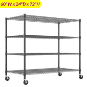 Legooin Heavy Duty Storage Rack Commercial Rack Industrial Steel Shelving Unit for Garage Workshop Pantry 60"W x 24"D x 72"H, Black