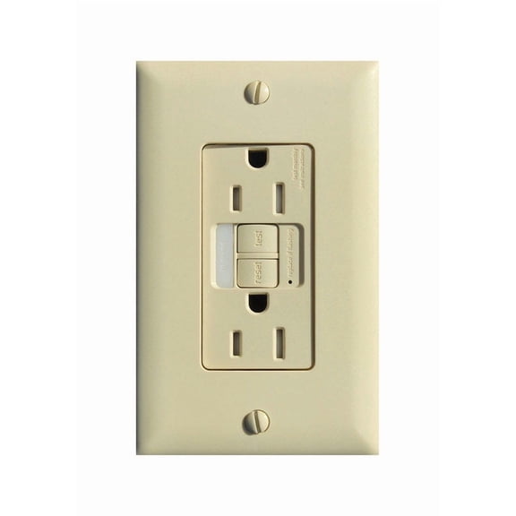 Pass & Seymour  15 amps 125 volt Ivory  GFCI Outlet  5-15R  1 pk
