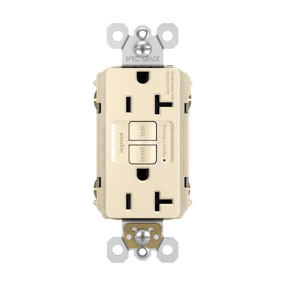 Pass & Seymour Lt Almond Self-Testing Tamper Resistant GFCI Outlet 20A 2097TRLA