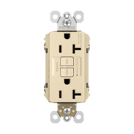 2097TRI 20 amp gfci duplex receptacle self testing tamper resistance ivory qty 1/10