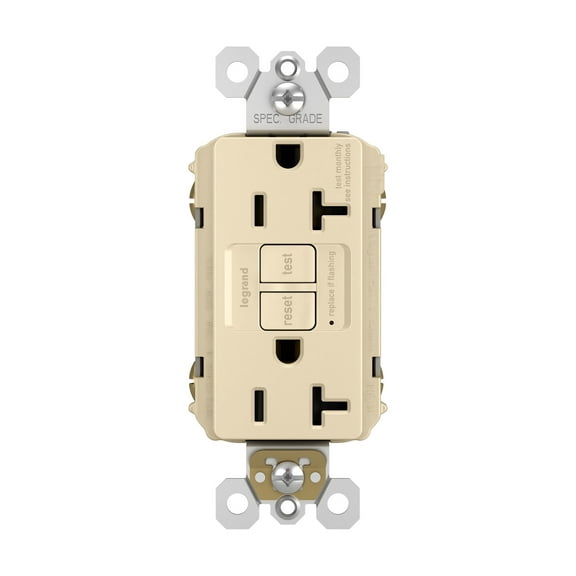 2097TRI 20 amp gfci duplex receptacle self testing tamper resistance ivory qty 1/10