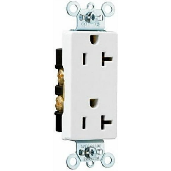 Legrand 26342W Pass & Seymour Decorator Duplex Receptacle, White, 20A, 125 Volt - Quantity 10
