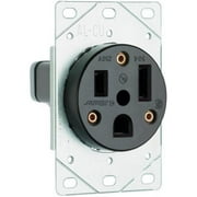 PASS & SEYMOUR Power Outlet, Flush-Mount, Black, 250-Volt, 50-Amp 3804CC6