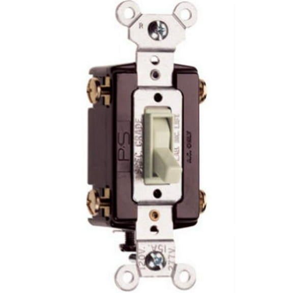 Legrand 664LAGCC12 Pass & Seymour 15A Light Almond Standard 4-Way Toggle Switch - Quantity 1