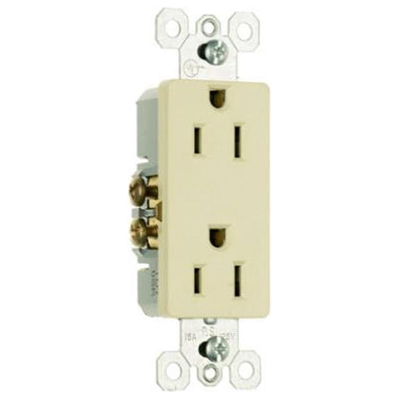 Legrand 885-ICC Pass & Seymour Decorator Power Outlet 15A 125V 2P 3W Ivory - Quantity 9