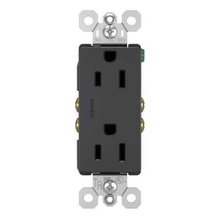 Legrand Radiant 15 amps 125 volt Graphite Outlet 1 pk