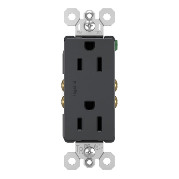 Legrand Radiant 15 amps 125 volt Graphite Outlet 1 pk