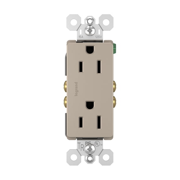 Legrand 885Tr Radiant 15 Ampere Tamper-Resistant Decorator Electrical Outlet - Nickel