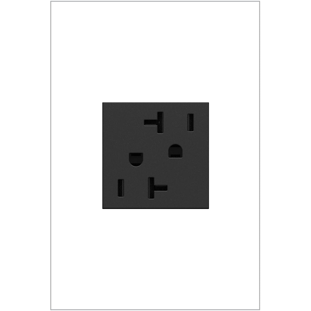 Graphite Tamper Resistant Duplex Outlet with Wall Plate
