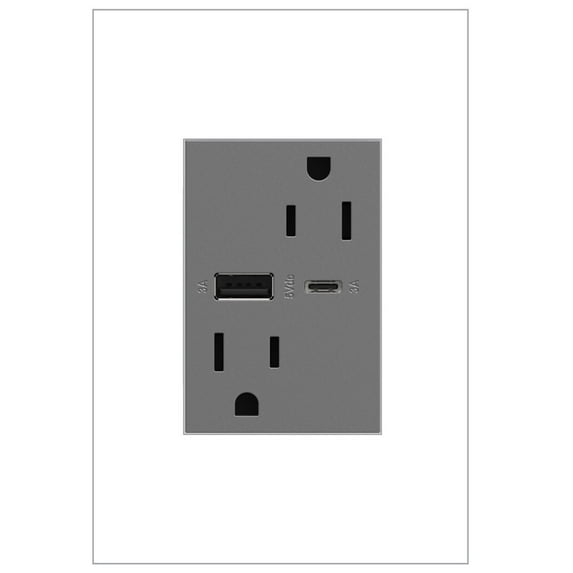 Legrand Artrusb156ac Adorne 15 Ampere Tamper Resistant Electrical Outlet - Magnesium